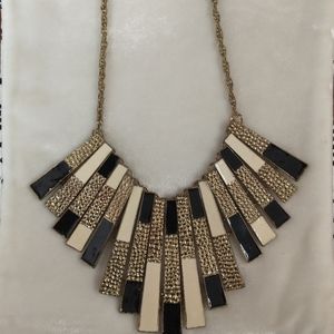 Black and Gold Tone Statement Collar Necklace
